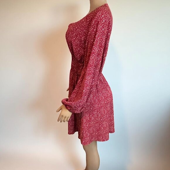 Ruffle Red Wine Flowy Dress - Picture 6 of 9
